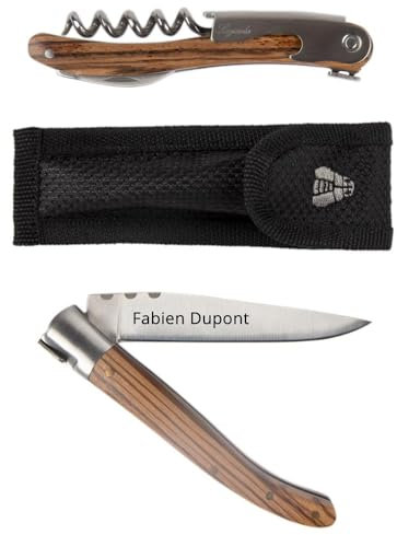 Coffret couteau de poche personnalisé gravé – Couteau et sommelier personnalisé dans un coffret – Coffret 2 couteaux personnalisables