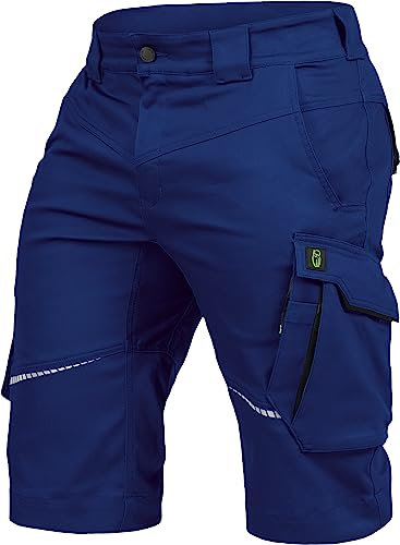 Leibwächter Arbeitsshorts Herren Flex Line Kornblau – Größe 42 – Robuste Cargo Hose mit Taschen – Handwerker Shorts – Berufsbekleidung – Multifunktionshose mit Reflektoren