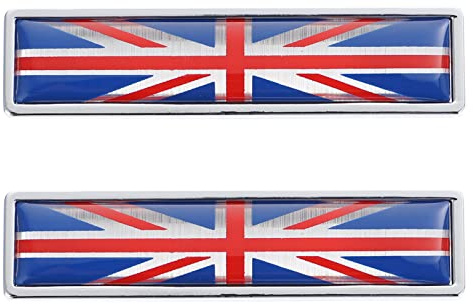 Autocollant Décoratif en Métal pour Voiture Drapeau National 2 Pièces | Alliage de Zinc, Adhérence Fiable et Pose Simple, Design Créatif aux Couleurs Vives