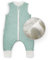 Ehrenkind® Ganzjahres-Schlafsack mit Füßen Wollfüllung | 100% Bio-Baumwolle mit 100% Wolle Füllung Baby-Schlafsack | Oeko-TEX | Hellgrün Melange 100