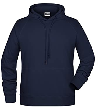 James & Nicholson Herren Kapuzensweat - Hochwertiger Kapuzensweat aus Bio-Baumwolle | Farbe: Navy | Grösse: S