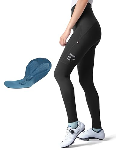INBIKE Fahrradhose Damen Lang Gepolstert Sommer Herbst Elastische Schnell Trocknend High Waist Atmungsaktive Radlerhose mit Sitzpolster Frühling