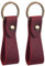 Wisebom Porte-Clés en Cuir Veritable Qualité, 2Pcs Porte-Clés avec Lanière en Cuir et Boucle de Cuivre, Anneaux Porte Clé de Voiture Sangle en Cuir pour Homme Femme (Rouge)