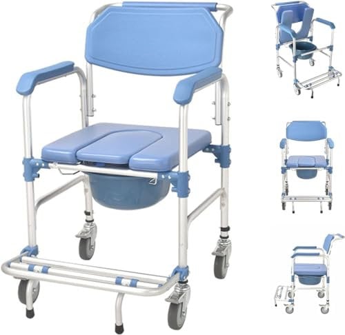 Silla de ducha con rollo silla de silla de ruedas de ducha asiento de ducha de baño silla impermeable silla con ruedas cofre de cajas de carga de la parte del techo