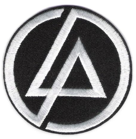 hotrodspirit - Linkin Park-Logo, schwarz, weiß, rund, 7,5 cm, zum Aufbügeln, Rock