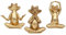yumiaohe Goldene Frosch-Figuren, Yoga-Dekoration, 9,4 cm, Set mit 3 Frosch-Yoga-Statuen für Wohnzimmer, Schreibtisch, Tisch, Zuhause, Büro, Bücherregal, Regale, spirituelle Geschenke, moderne
