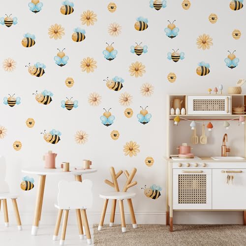 GRAZDesign Wandtattoo Biene Kinderzimmer Babyzimmer Wandaufkleber, Wandsticker Set 57x57cm