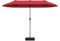 COSTWAY Sombrilla Terraza Exterior 4x2m, Sombrillas Jardin Grandes con Base, Anti UV, Parasol Terraza Exterior con Manivela Jardín Piscina(wine)