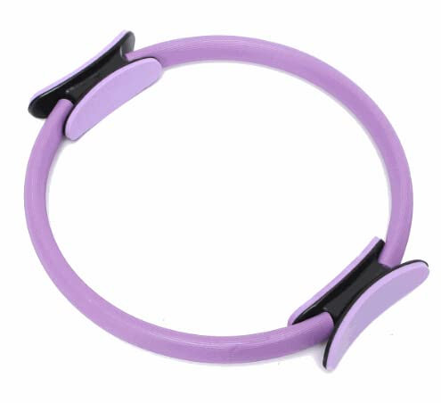 Feaolala Pilates-Ring, Doppelgriff, Übungskreis, Yoga, Fitness, magischer Kreis, Beckenboden-Trainer, rutschfeste Schaumstoff-Pads mit zwei Griffen, für Zuhause, Fitnessstudio, 36 cm (lila)