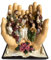 Religiöse Figur aus Kunstharz, Statue auf der Palme, für Zuhause, Kirche, Weihnachtsdekoration, christliche Skulptur, Ornament