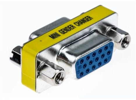 Generico ADATTATORE MINI GENDER CHANGER VGA SUB-D 15 POLI FEMMINA F connettore cavo hd15