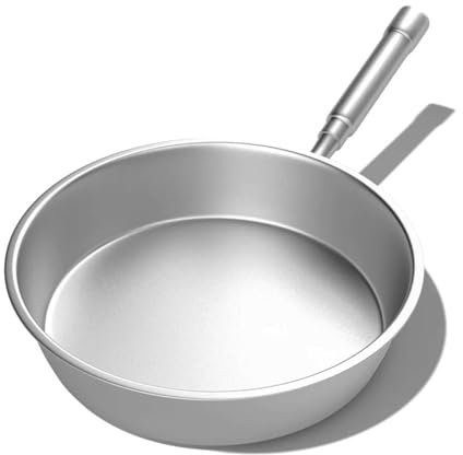 RAABYU Padella in Titanio Puro, Padella in Titanio Puro da 28 cm Padella in Titanio al 99,7% Non Rivestita Antiaderente a Fondo Piatto per Pentole da Cucina Domestica