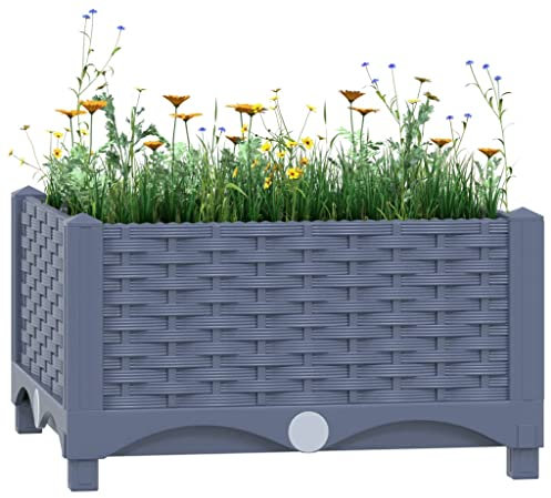 zinkwanne groß XXL,blumenkübel,Hochbeet 40x40x23 cm PolypropylenGeeignet für Garten, Terrasse, Schlafzimmer, Wohnzimmer