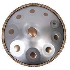 Handpan Drum - 22-Inch 10-Note D Kurd 440Hz - Hand Tuning Handpan - Includes Soft Bag, Mallets, Stand, Note Stickers, Cleaning Cloth - Artist Performance Video