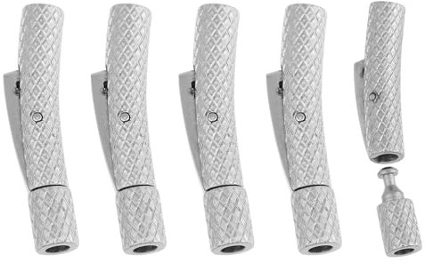 CHGCRAFT 5 Stück Bajonettverschlüsse Edelstahl Clasps Schmuck machen Schnur endet Armband Clasp Spalte Verbinder für Armbänder Halsketten Schmuck machen, Edelstahl Farbe, 0,93x 0,16x 0,20 Zoll