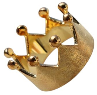 Vergoldeter Kronenring Damen – 925 Sterling Silber Bandring, Breiter Crown Ring, Geschenk für Frauen, Royaler Statement Schmuck | RG: