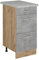 Vicco Küchenunterschrank R-Line, Beton, 40 cm mit Schubladen, AP Marmor