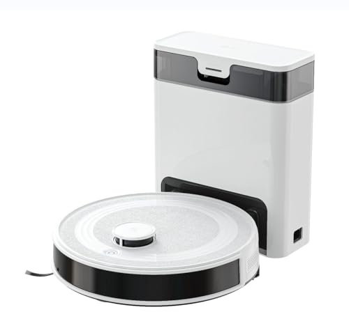 Lefant M2 Pro Robot Aspirateur Laveur 6000Pa avec Station Vidage Automatique Poussière,Navigation Laser avec Cartographie,Nettoyage Personnalisé, Évitement d'obstacles PSD, Idéal pour Poils d'animaux