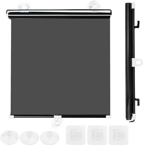 Autofenster-Sonnenschutz für Baby, UV-Schutz-Rollo mit 3 Saugnäpfen und 3 Klebehaken, Universell Passend für Die Meisten Fahrzeuge Fensterrollos für Privatsphäre Schutz Sonne Blendung Hitze 40x125cm