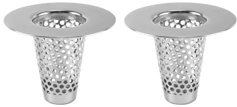 Enwye 2-Pack Conical Drain Strainer 30-40mm 304 Stainless Steel Shower and Sink Hair Collector Bathtub Drain Strainer with Jewelry Protector for Kitchen Bathroom Balcony