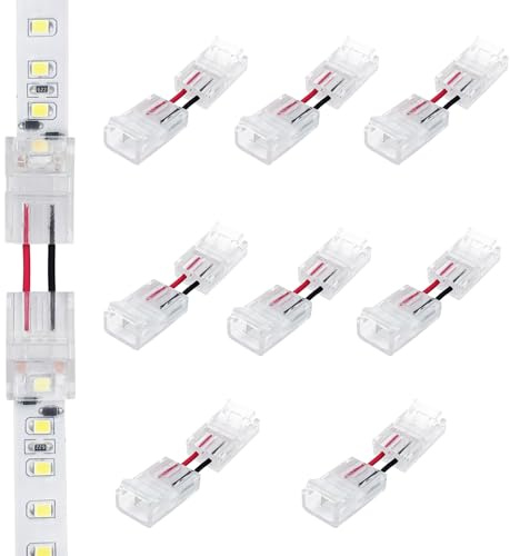 LED ATOMANT Packung mit 8 Flexibler Inline-Verbinder für 10 mm einfarbige LED-Streifen, lötfreie Verbindung für getrennte Abschnitte, einfache und schnelle Montage