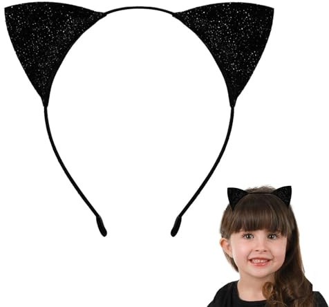 AYZDJ 2 Stück Haarreif Mit Katzenohren, Verstellbar, Für Halloween, Catwoman, Kostüm, Haarschmuck Für Cosplay