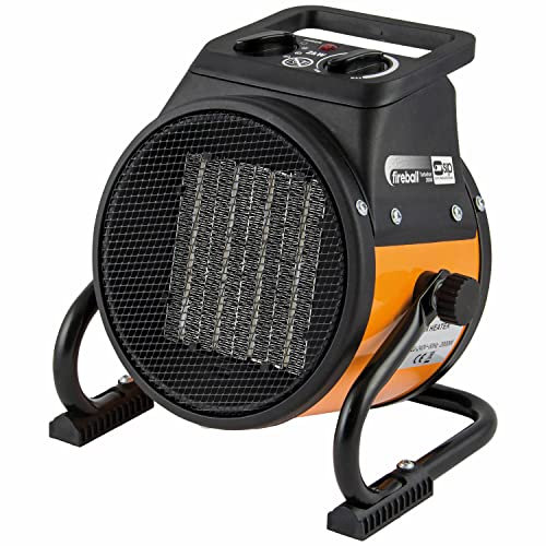 SIP FIREBALL Turbofan 2000 Electric Fan Heater, 2kW / 6820BTU/hr with 2 Heat Settings & Cool Function