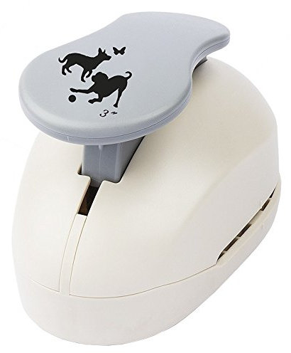 Ideen mit Herz Jumbo-Stanzer, Hunde, Motivgröße: 6,8cm x 6,7cm | Motiv-Locher für Papier | Geschenkanhänger & Karten basteln | Garten, Haustier, Kindergeburtstag, Einzug, Scrapbooking | extra groß