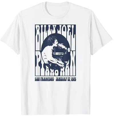 Billy Joel - Offizielles T-Shirt, Herren, Weiß, Kurzarm, Klassische Passform, S