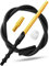 M. ROSENFELD Shisha Schlauch mit Mundstück – 150cm Soft-Touch Silikonschlauch Matt (lebensmittelecht) inkl. Adapter + langes 40cm Ergonomisches Aluminium Mundstück Schwarz GOLD