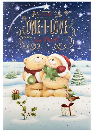 Hallmark Weihnachtskarte für die One I Love From Hallmark – Forever Friends Lentikular-3D-Design