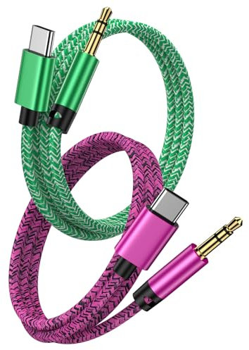 USB C to 3.5mm Audio Aux Jack Cable, Type C to 3.5mm Male Headphone Car Stereo Cord for Samsung Galaxy S25 Ultra/S24/S23+/S22 FE/S21/S20/A55/A54/A35/A16/A15/Z Flip 6 5 4/Note 20, iPhone 16 15 Pro Max
