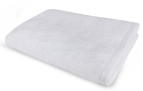 Banzaii 1 Telo Doccia in Morbida Spugna 100 x 150 cm, 100% Cotone di Alta Qualità, Trattamento Super Assorbenza - Bianco