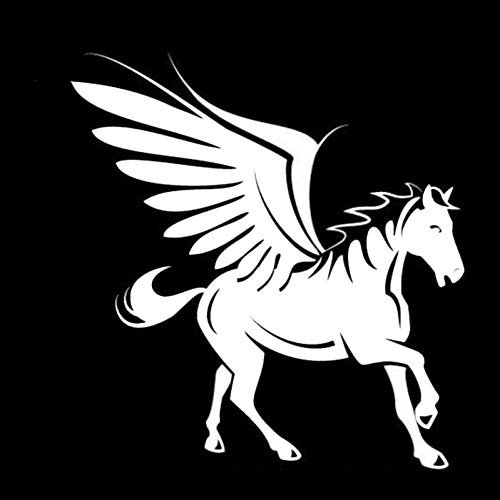 SUIFENG Aufkleber 15 x 15.8CM Pegasus Pferd Cooles Tiermuster Auto Styling Vinyl dekorative Autoaufkleber und Aufkleber Schwarz/Silber