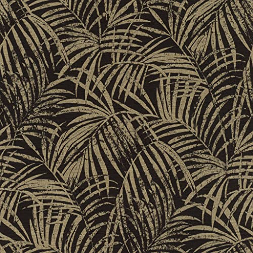 Rasch WTD 832143 Papier peint intissé avec palmiers et feuilles de palmier Noir/doré