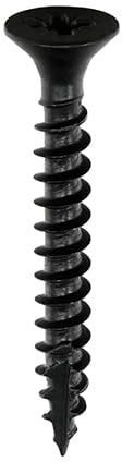 5x30 (10x1.1/4) Black Countersunk Wood Screws Phillips Head Small Steel Screws Chipboard MDF Cabinet Furniture (Pack of 20, 50, 100) (20)