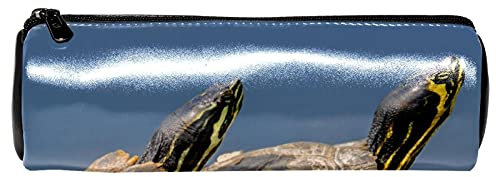 EZIOLY Turtles Reptile Stiftemäppchen aus gepanzertem Tierleder für Schüler, Schreibwaren, Schule, Arbeit, Büro
