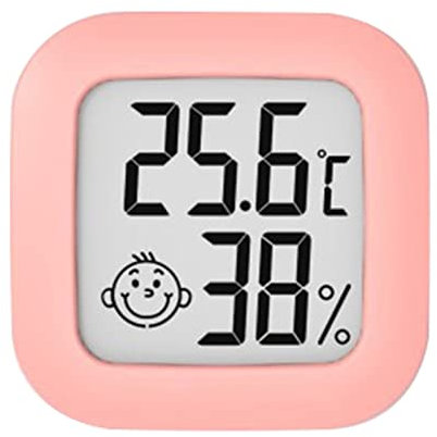 Reheyre Jauge de température et d'humidité en temps réel - Moniteur de température - Outils de test - Hygromètre - Thermomètre pour la maison, le bureau, la chambre de bébé, la serre - Rose