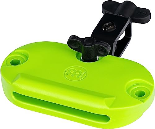 Meinl Percussion High Pitch Block - Schlagzeugzubehör - Mit Befestigungsklammer - Hoher Sound - PE Kunststoff, Grün (MPE5NG)