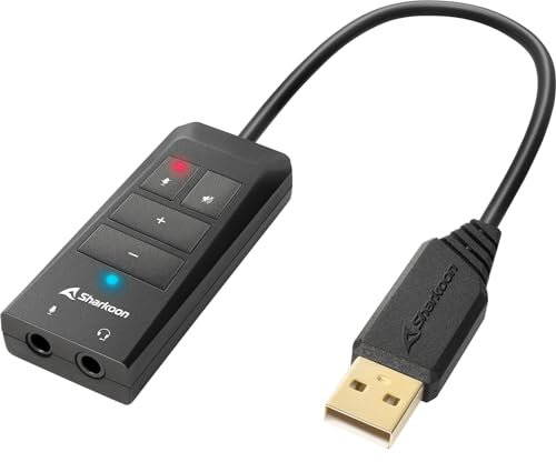 Sharkoon SB2 USB-Soundkarte, 2 x 3,5 mm, TRRS Jack