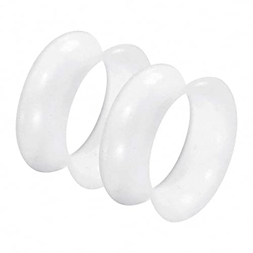 Piercingfaktor Flesh Tunnel Ohr Plug Piercing Silikon dünner Rand extra flexibel Weich Rund Creole Farbig Bunt 1 Paar metallic glänzend Weiß 22mm