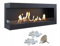 KRATKI Delta 1200 Bio Ethanol Eckkamin links + Trichter + Kieselsteine | Wandmontage oder Einbaumontage l Biocontainer 1,4 l, TÜV-geprüft | Stahl, 48 x 120 cm, Schwarz