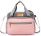 Baby Mädchen Wickeltasche rosa Mama Tote On The Go – Reise & Outdoor Organizer Kinderwagen Wickeltasche Multifunktionale Umstandstasche für Mama Papa, Rosa Grau