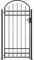 Mogou Fence Gate with Garden Rose Arch, Garden Metal Arch, Garden Climbing Plants,ed Top and 2 Posts 105x204 cm Black