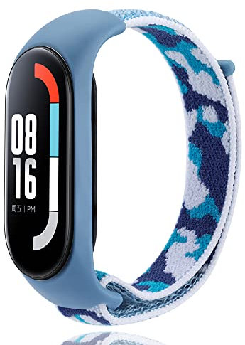Keecuty Armband für Xiaomi Mi Band 7/Mi Band 6/Mi Band 5/Amazfit Band 5,Nylon Uhrenarmband Verstellbares Sport Ersatzarmbänd Kompatibel mit Xiaomi Mi Band 7 Ersatzarmband für Herren Damen