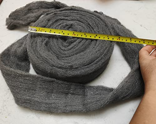 Stahlwolle, Güteklasse #0000, superfeine Stahlwolle, Rolle zum Reinigen, Entfernen von Rost, Polieren von Holz und Metalloberflächen, Stahlwolle, Füllstoff zum Selbermachen, 1 Rolle 60 cm