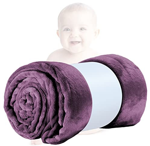 HUIEYE Coperta Plaid Morbida,Coperta In Microfibra Peluche,Coperta Pile,Plaid Divano Super Morbida Per Bambini Passeggino Und Biancheria Da Letto Soffice Neonat Morbida,70 X 100CM(Viola chiaro)
