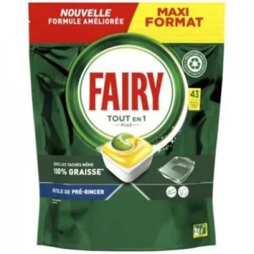 Fairy Original All in One Spülmaschinentabs, Zitrone, 43 Kapseln, wirksam auch auf eingebranntem Fett