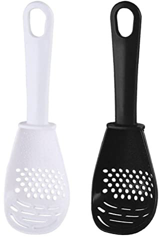 Fituenly 2 Piezas Cuchara De Cocción Multifuncional Cosador De Columnas De De Cuchara De Cocina Colada Ranurada para Cocinar Puré De Rejilla Ajo