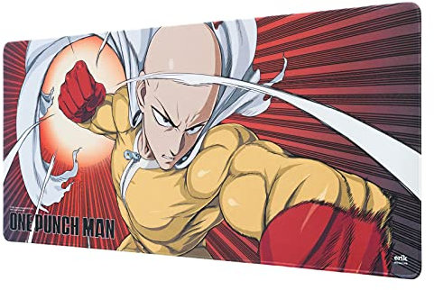 Grupo Erik - Tapis de Souris XXL One Punch Man, Saitama - Tapis de Bureau 80 x 35 cm, Sous Licence Officielle| Sous Main Bureau, Accessoire pour PC, Tapis de Souris Gamer